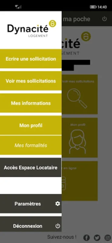 Dynacité dans ma poche for Android - Facilitating Tenant - Landlord Communications