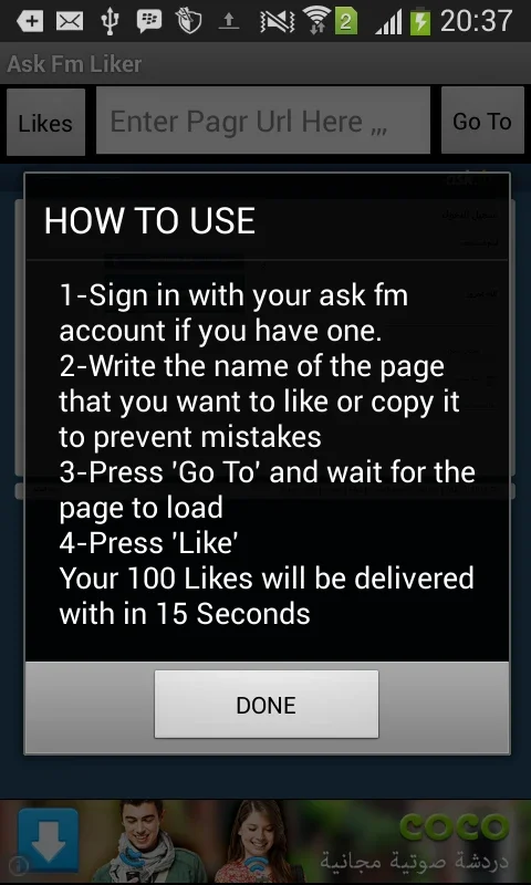 Ask Fm Liker for Android - Manage Your Ask.fm Likes