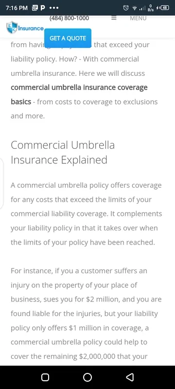 Commercial Umbrella for Android: Empowering Small Businesses