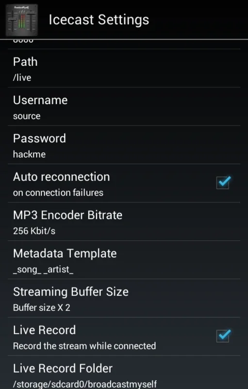 BroadcastMyself for Android - Stream Live Audio Easily