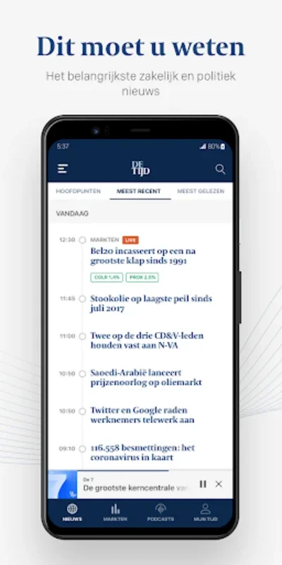 De Tijd for Android - Comprehensive News and Analysis