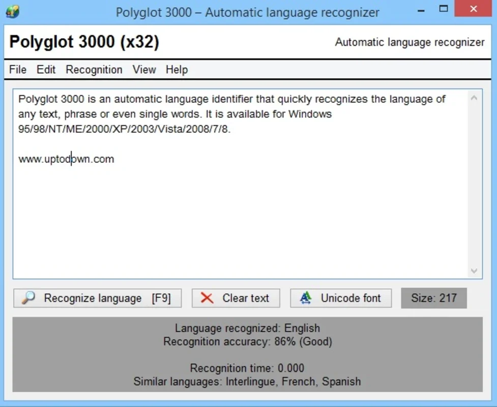 Polyglot 3000: Instant Language Identification for Windows