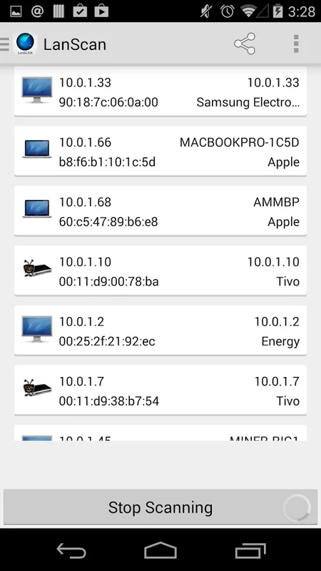 LanScan for Android: Scan Local Networks