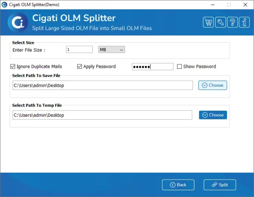 Cigati OLM Splitter for Windows: Efficient File Splitting