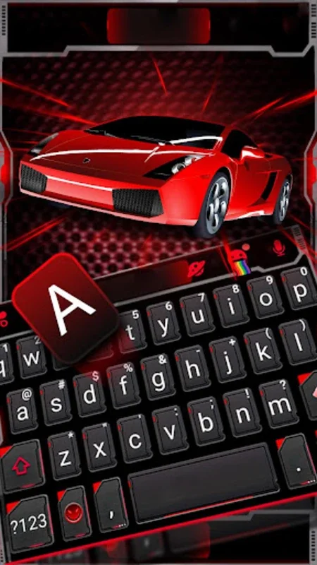 Red Sports Car Racing Keyboard for Android: Enhance Typing