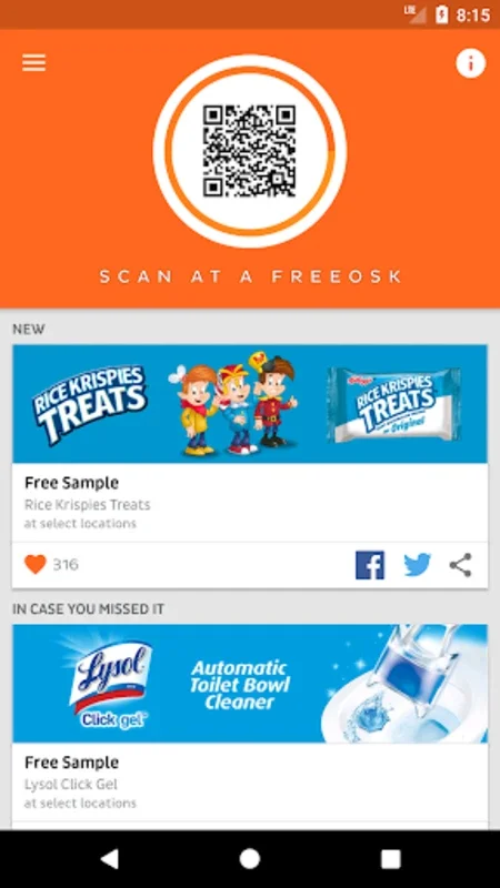 Freeosk for Android - Product Discovery and Exclusive Offers