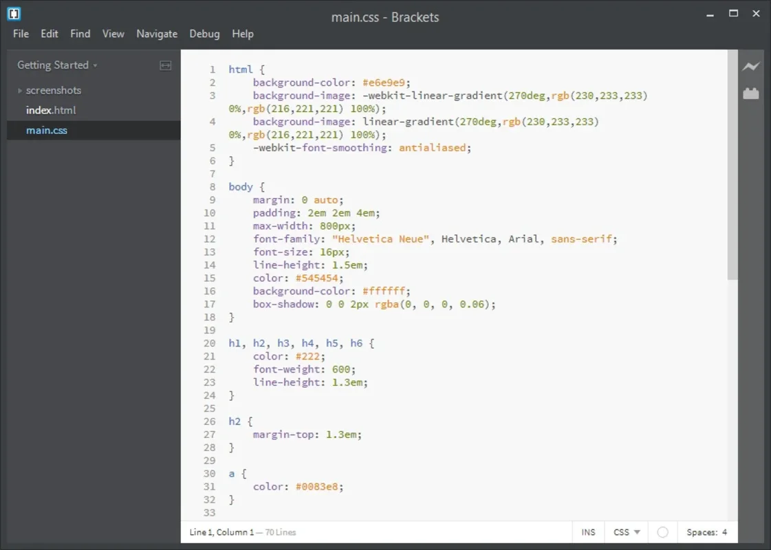 Brackets for Windows - Streamline Web Development