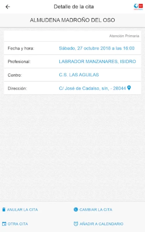 Cita sanitaria for Android - Simplify Madrid Health Appointments