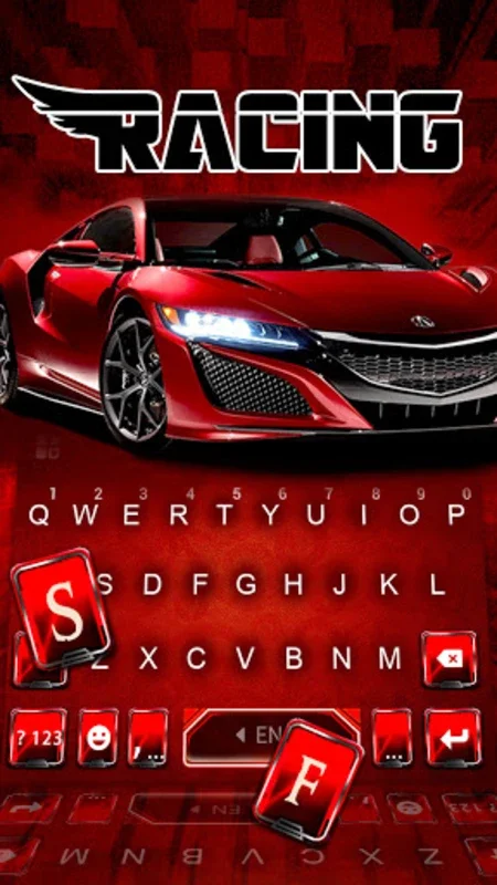 Maroon Race Car Keyboard Backg for Android - Stylish Typing