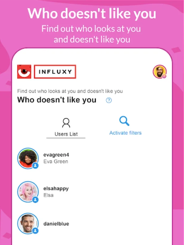 Influxy for Android: Track Social Network Followers