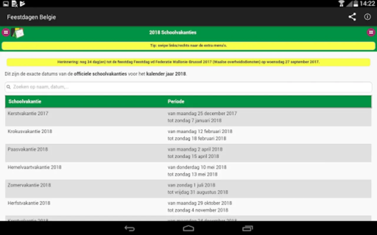 Belgian Holidays Calendar for Android - Plan Ahead with Ease