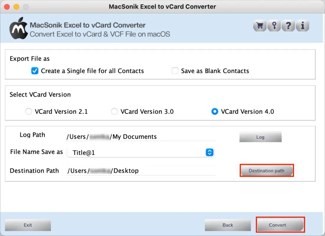 MacSonik Excel to vCard Converter for Mac: Effortless Conversion