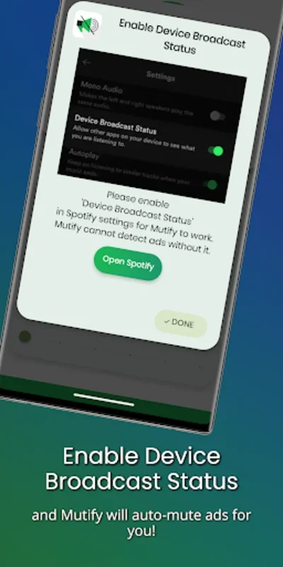 Mutify - Mute Ads for Seamless Spotify on Android