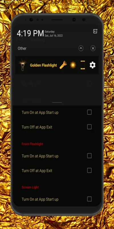 Golden Flashlight Pro for Android - Bright and Convenient