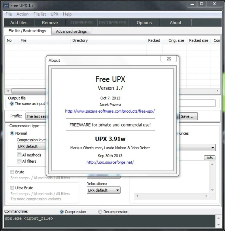 Free UPX Portable for Windows - Compress and Decompress Files Easily