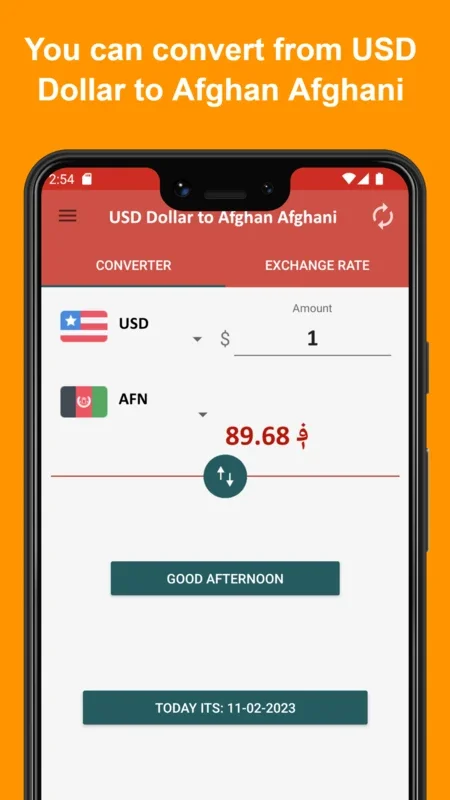 USD Dollar to Afghan Afghani for Android - Convert Currencies