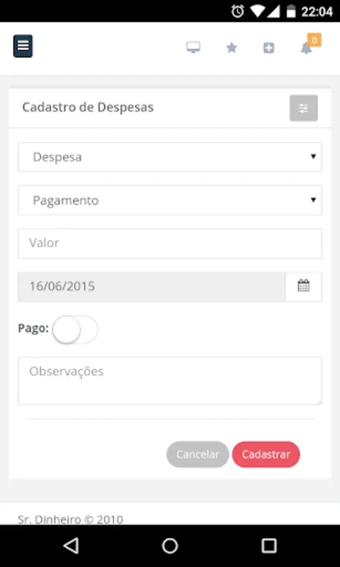 Sr. Dinheiro for Android - Manage Your Finances Effortlessly