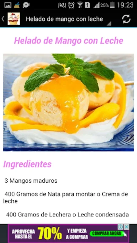 Ricas Recetas de Helados for Android: Delicious Recipes