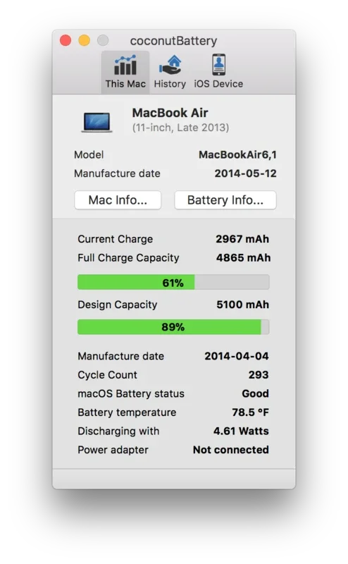 coconutBattery for Mac - Free Download from AppHuts