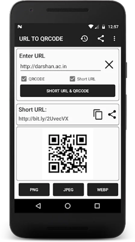 URL TO QRCODE for Android - Streamlined URL & QR Code Gen