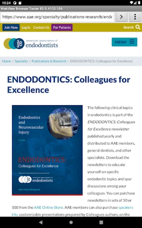 AAE EndoCase for Android: Streamlining Endodontic Assessments