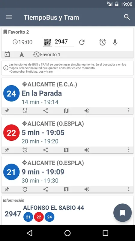 TiempoBus y Tram for Android - Real-Time Transit Info