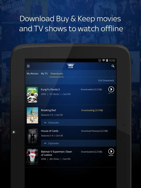 Sky Store for Android - Stream and Download Latest Content