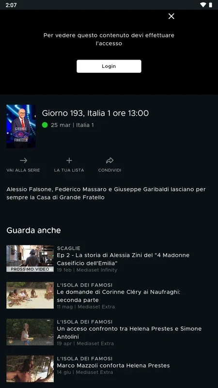 Mediaset Infinity on Android: Rich Italian Content