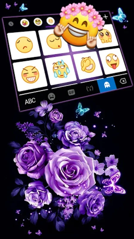 Purple Rose Bouquet Background for Android - Enhance Typing