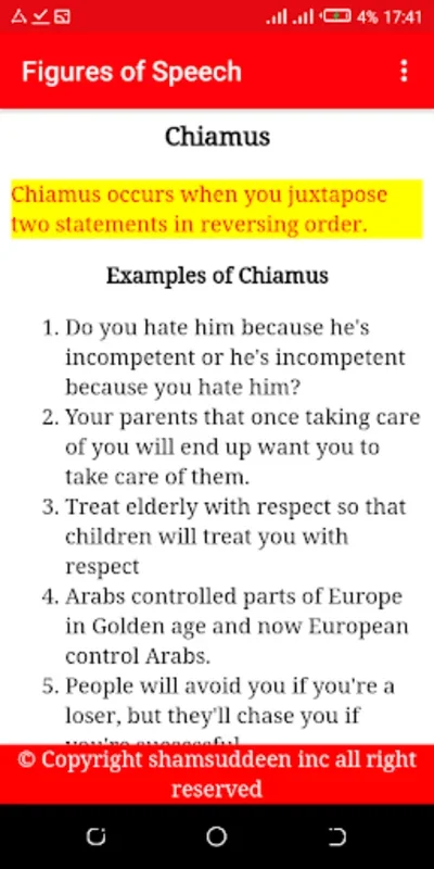 Figures of Speech with Example for Android - Enhance Writing Skills
