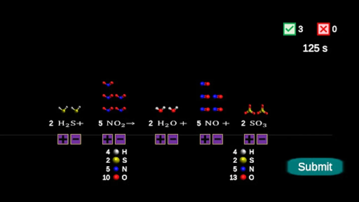 Chemical Equations - Game for Android - Master Equation Balancing