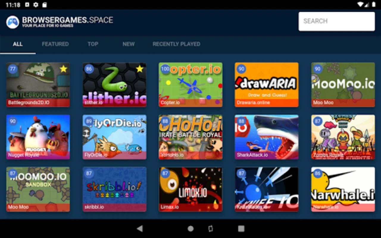 IO Games (Browsergames.Space) for Android - Diverse Gaming Fun