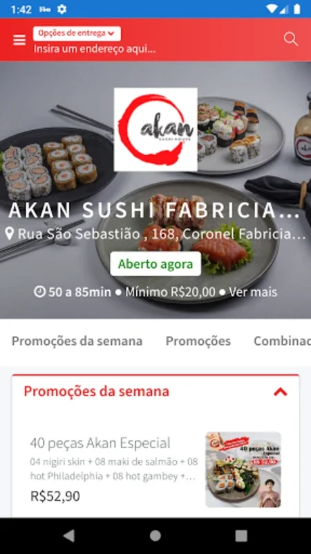 Akan Sushi Fabriciano for Android - Order Fresh Sushi on Your Phone