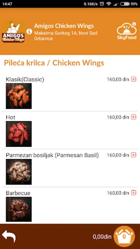 Amigos Chicken Wings for Android - Order Delicious Meals Easily