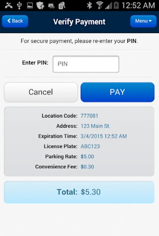 CallToPark for Android - Simplify Parking Payments