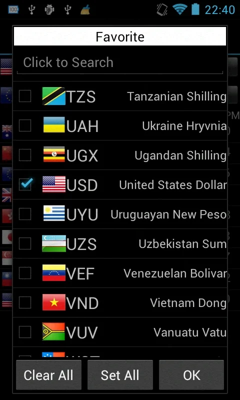 Currency Quick View for Android: One-Click Global Rate Updates