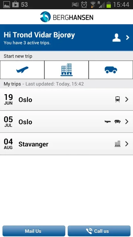 Berg-Hansen for Android: Simplify Travel Planning