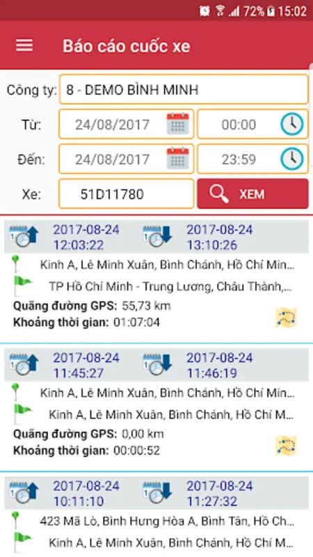 Bình Minh GPS for Android: Real-Time Vehicle Monitoring