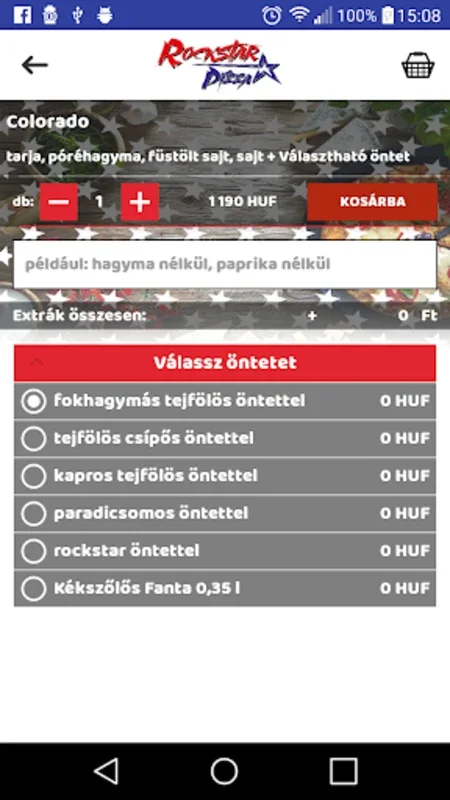 Rockstar Pizza Eger for Android - Effortless Pizza Ordering