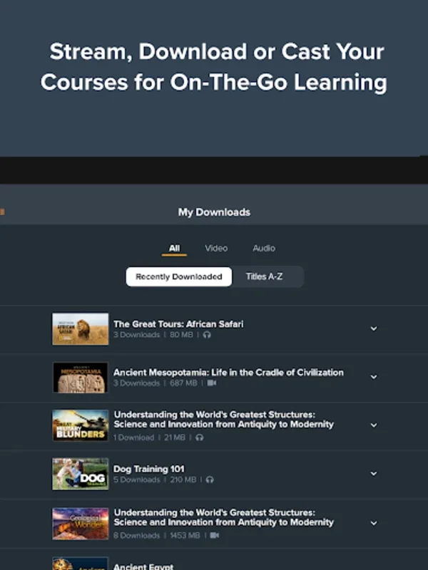 Great Courses for Android - Flexible Educational Content