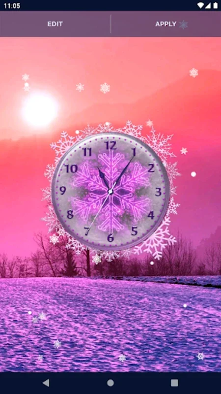 Winter Analog Clock for Android: Interactive Winter Wallpapers