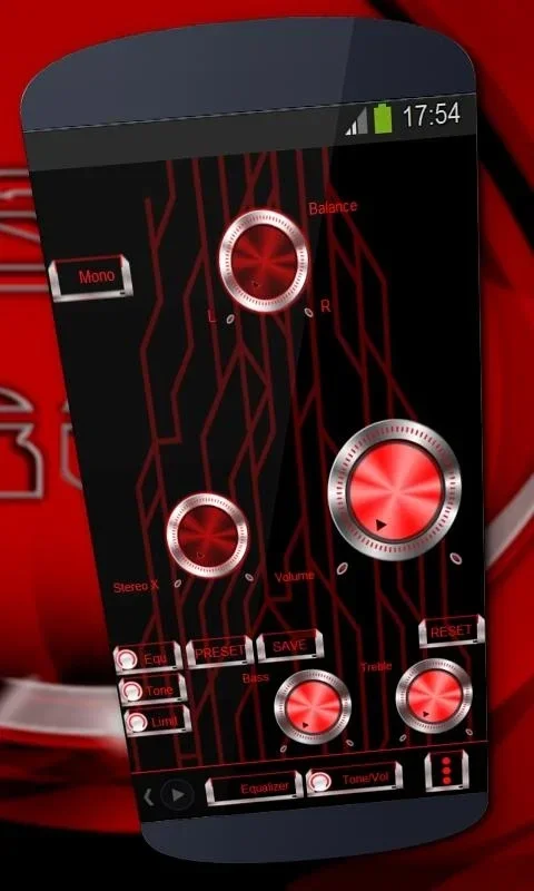 Laser red Poweramp Skin for Android - Enhance Your Audio