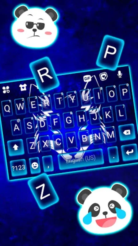 Neon Wolf Blue Keyboard Background for Android: Customize Your Typing