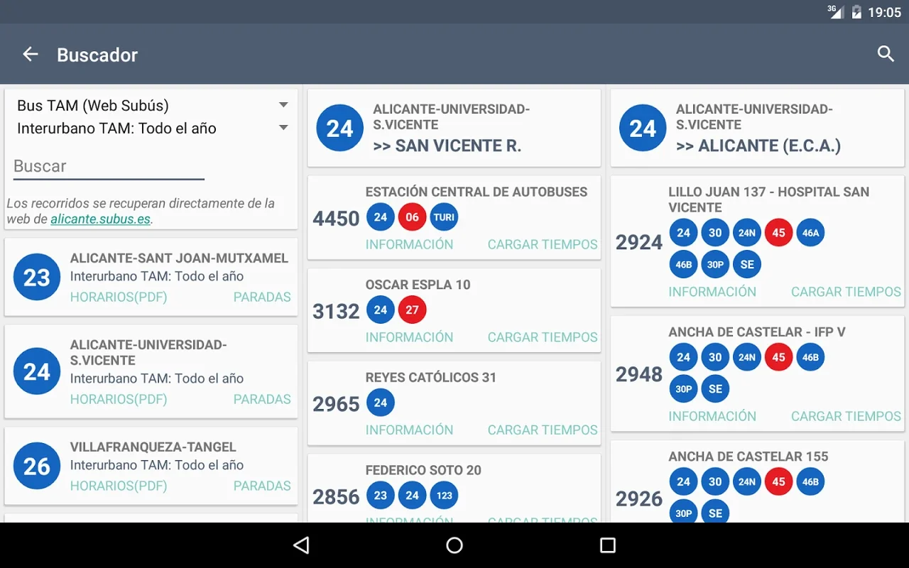 TiempoBus y Tram for Android - Real-Time Transit Info