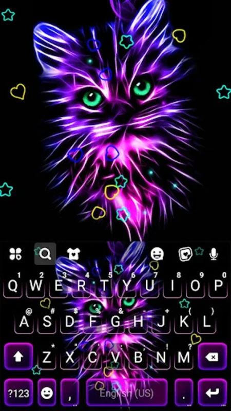 Purple Neon Cat Keyboard Theme for Android: Enhance Typing