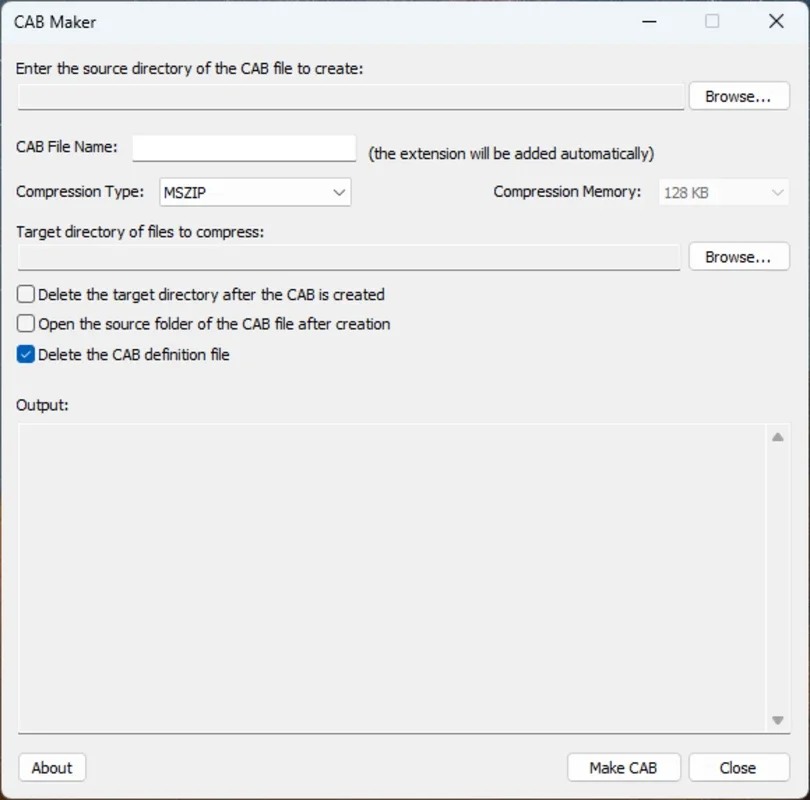 CAB Maker: Efficient CAB File Creation for Windows