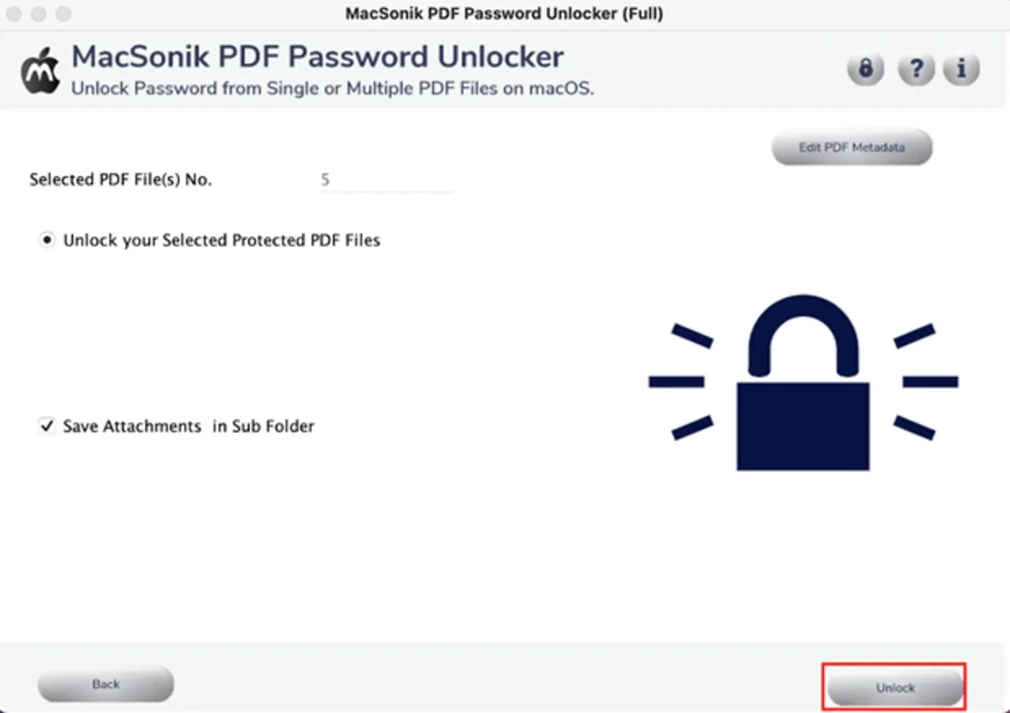 MacSonik PDF Unlocker for Mac - Unlock PDFs Efficiently