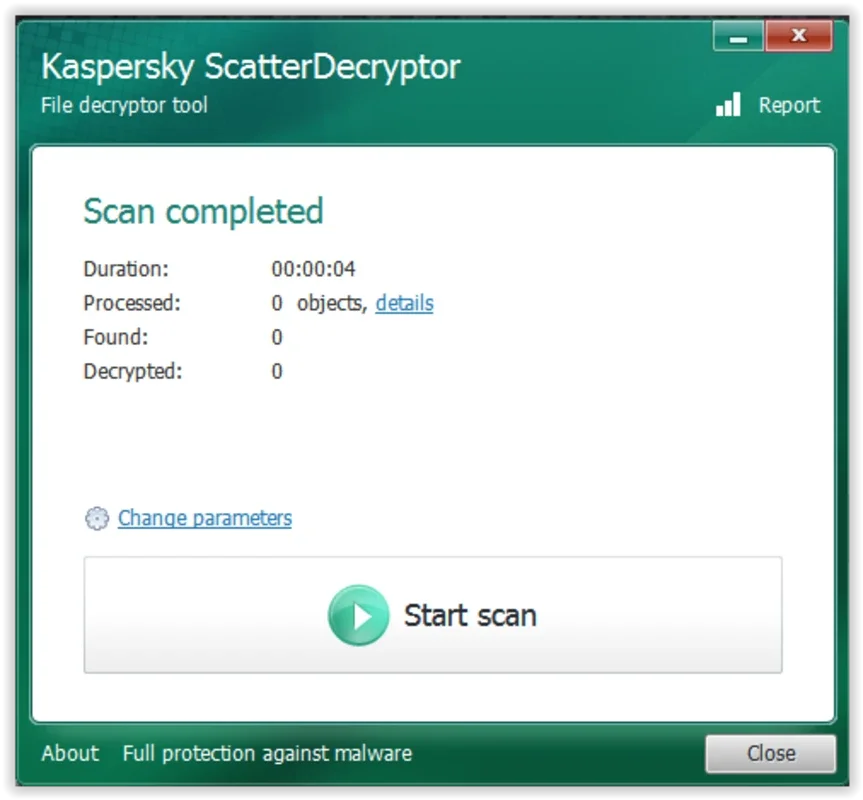 Kaspersky ScatterDecryptor for Windows - Virus Removal