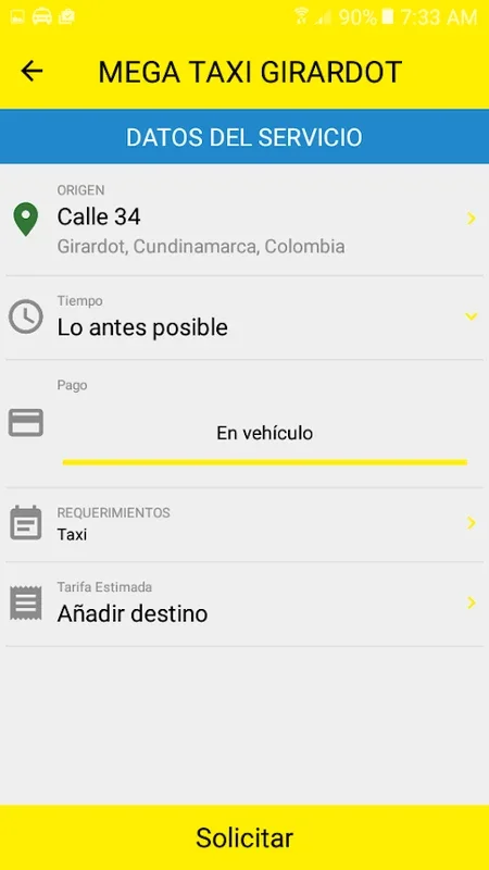 MEGA TAXI GIRARDOT for Android - Seamless Taxi Booking