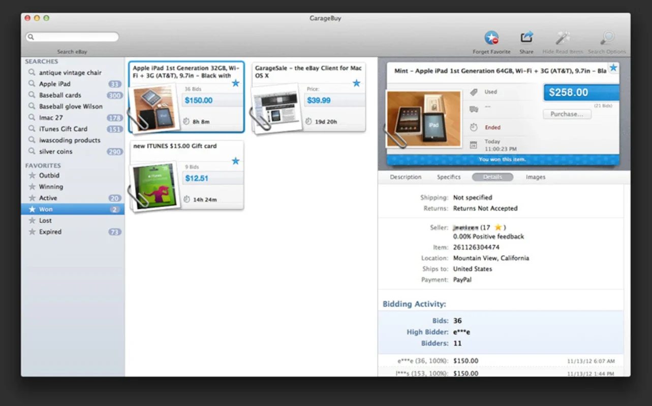 GarageBuy for Mac - Streamline Your eBay Transactions